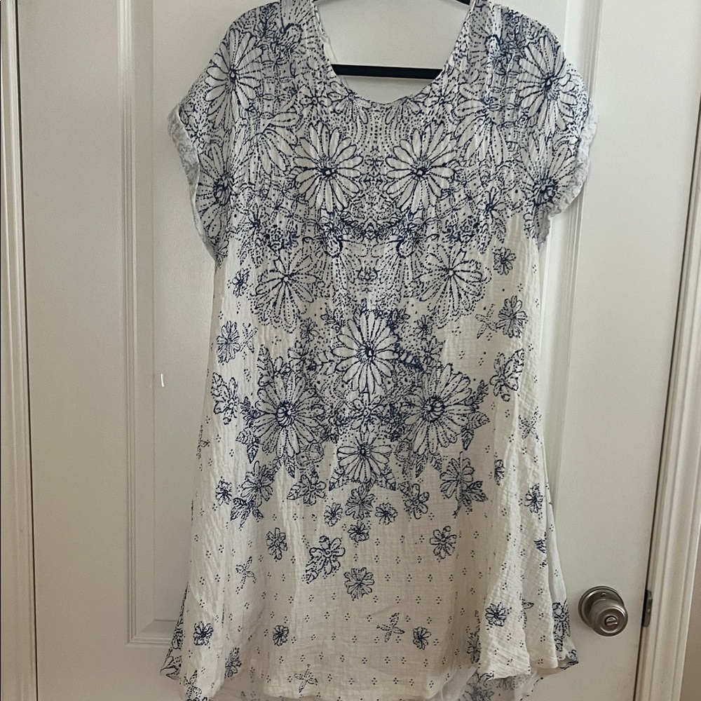 Free People Blue and White Floral Dress